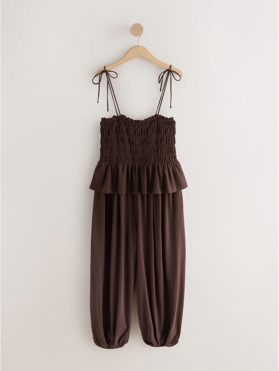 Next - Dames - Jersey jumpsuit met ballonpijpen - Bruin