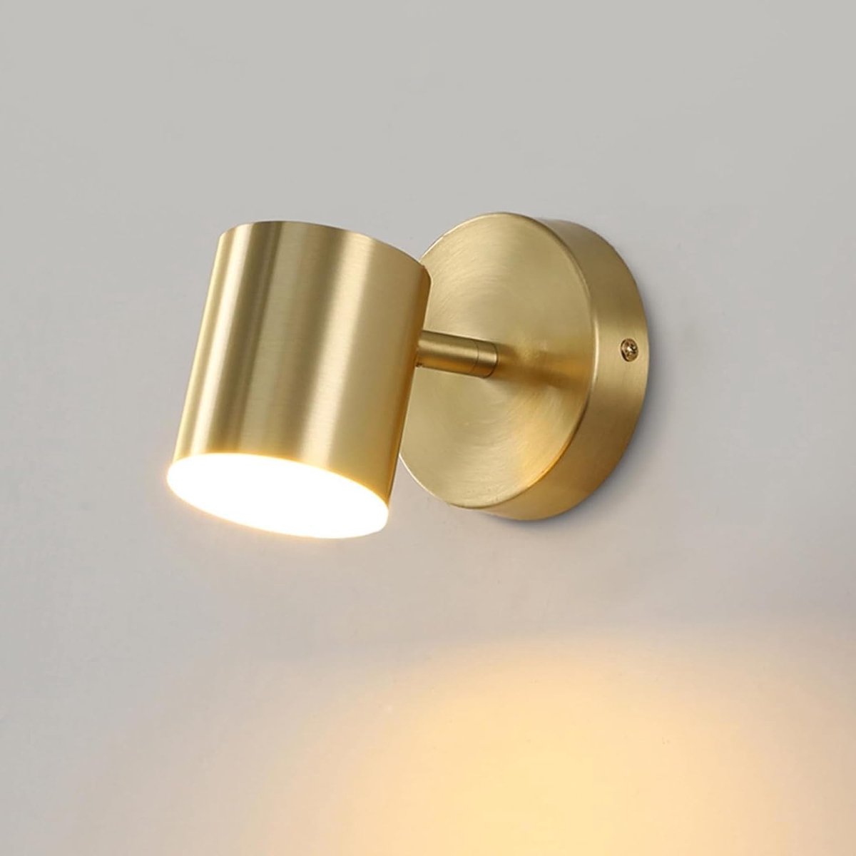 LISM-Gouden LED-wandlamp, verstelbare nachtlamp, minimalistische binnenverlichting, Geschikt voor tv-wanden, achter banken, slaapkamers en woonkamers (warm licht).