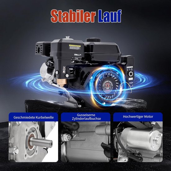 Benzinemotor - Kartmotor Aandrijfmotor - Apparaten Aandrijven - Elektrische Start - 75 pk 212 cc - Zwart — afbeelding 3