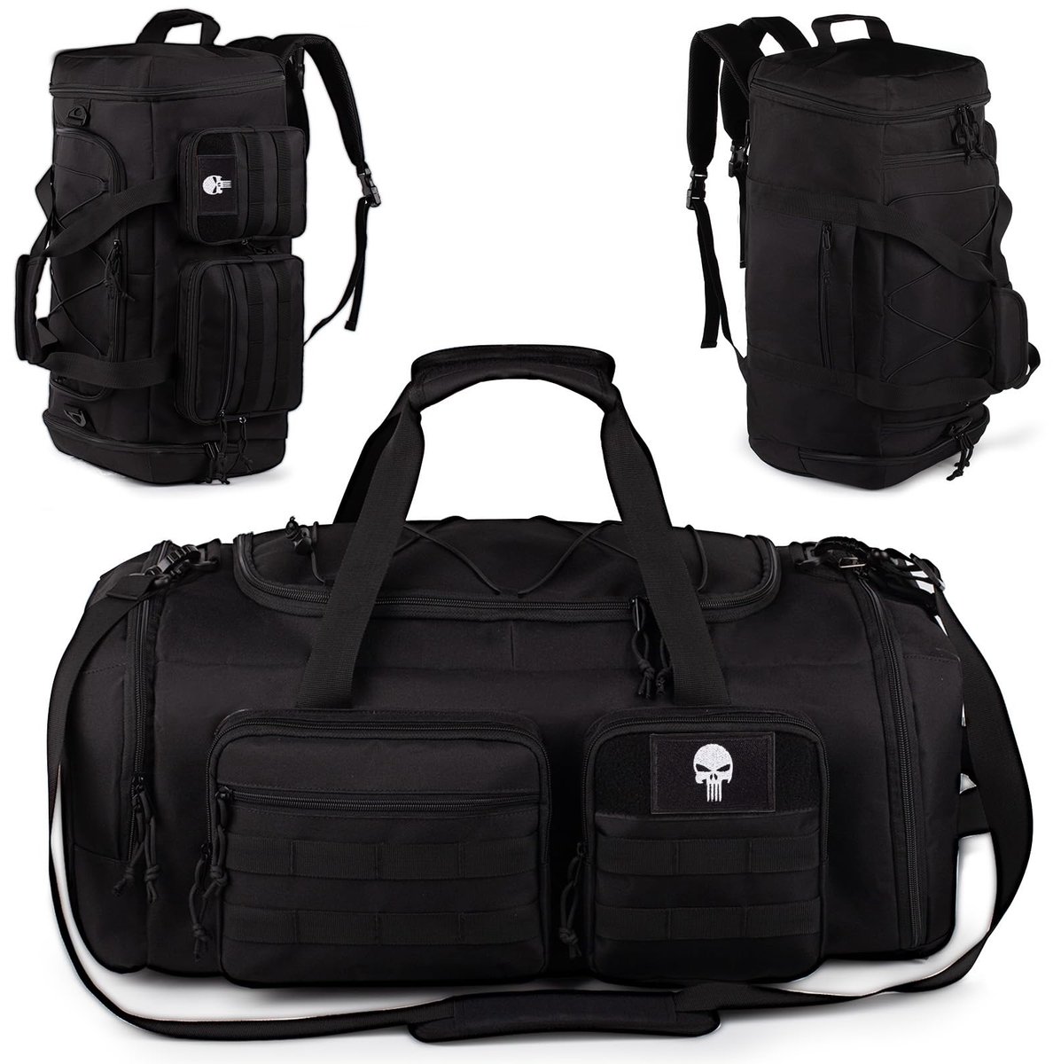 SnelShoppen - Tactische Sporttas Heren 70L - Grote 3-in-1 Sport- en Reistas met Schoenenvak - Waterbestendige Reisrugzak/Weekendtas - Ideaal voor Kort
