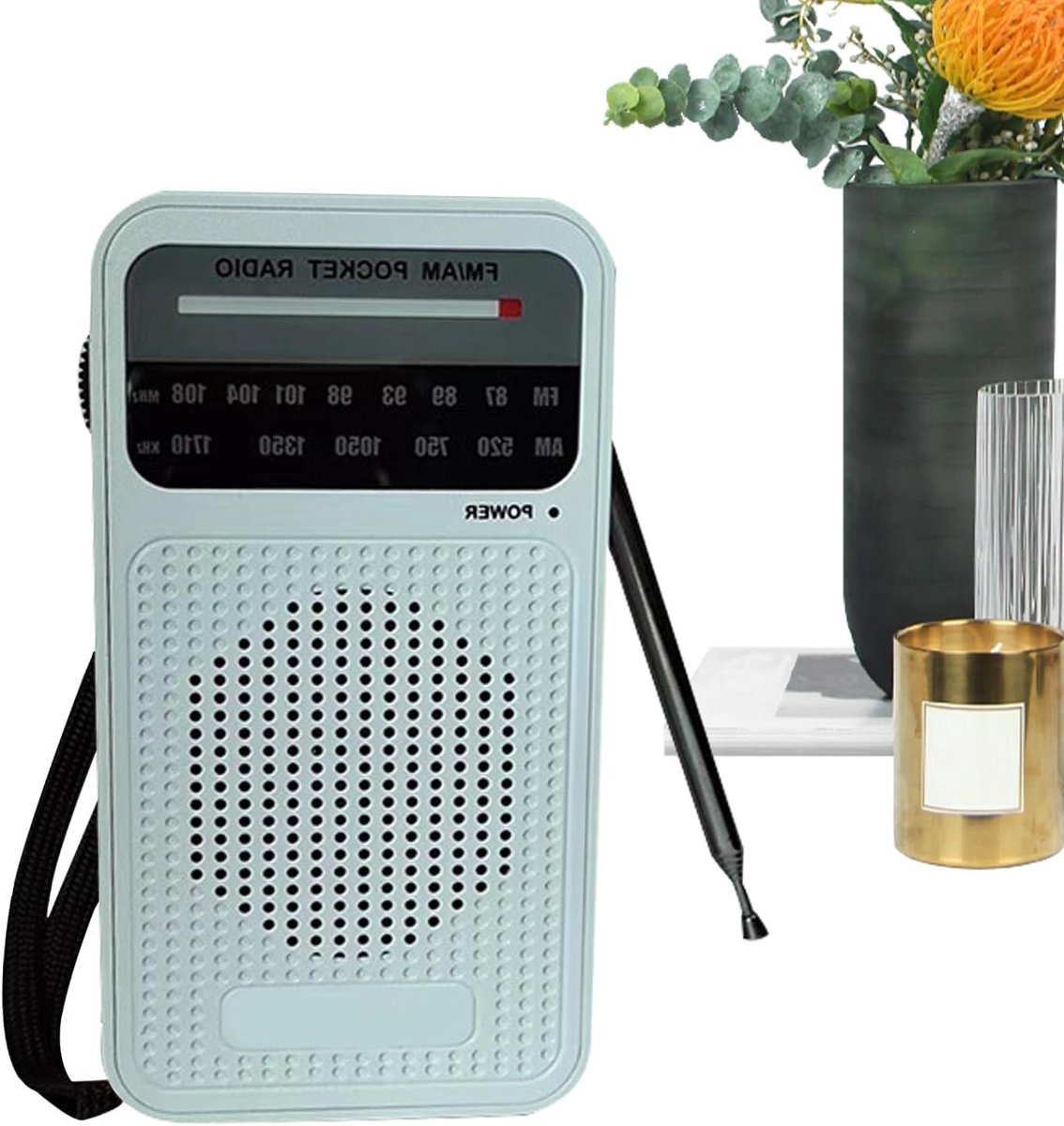 Draagbare Radio - Zakradio AM/FM - Muziek Luisteren - Digitale Ruisreductie - 13 cm - Wit
