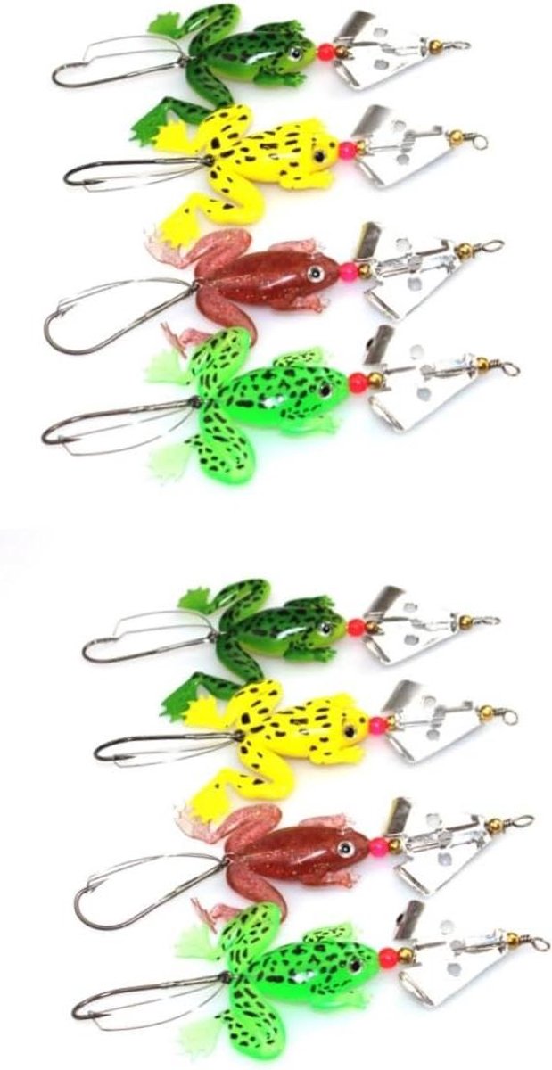 Kunstaas Set - Vishaak Lokken Visaccessoires - Vissen - Kikkervorm Aantrekkelijk - 8 cm 6.2 g - Willekeurige Kleur