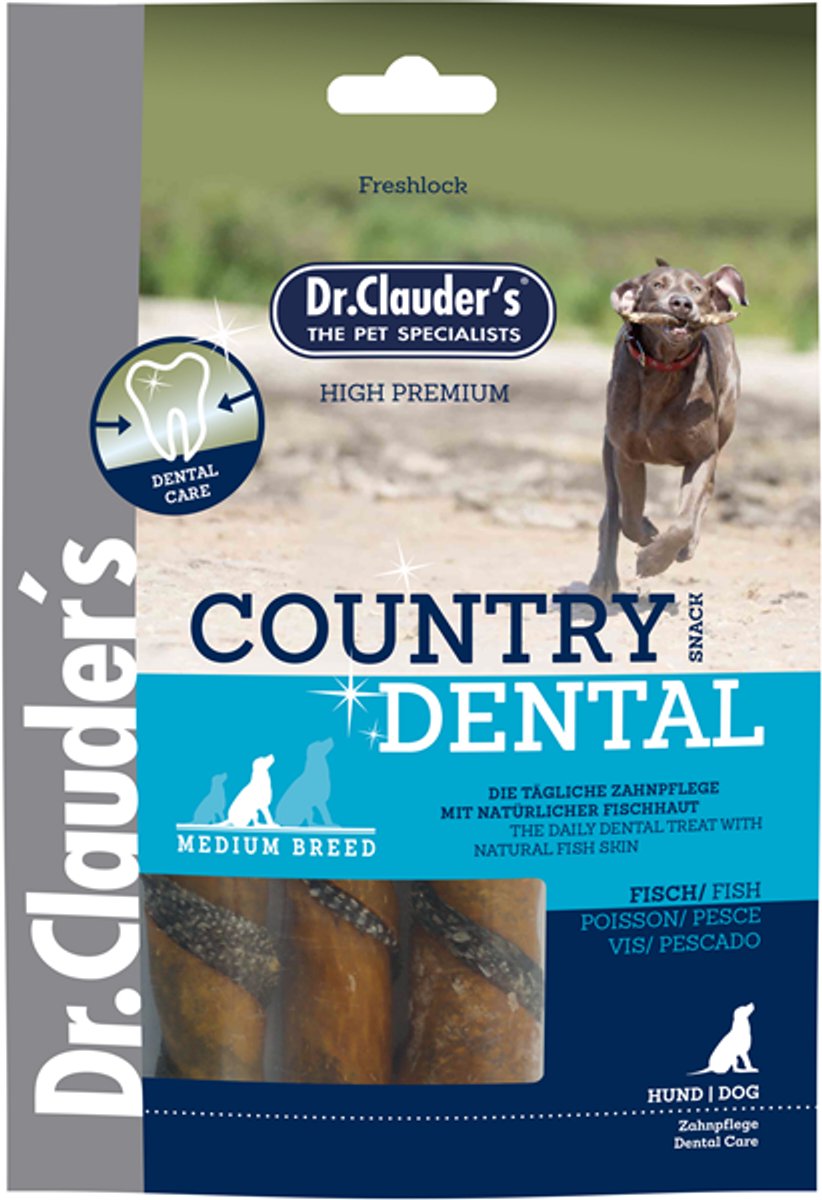 Dr Clauder's Hondensnack Country Dental Snack Middelgroot Ras 100g - Vis