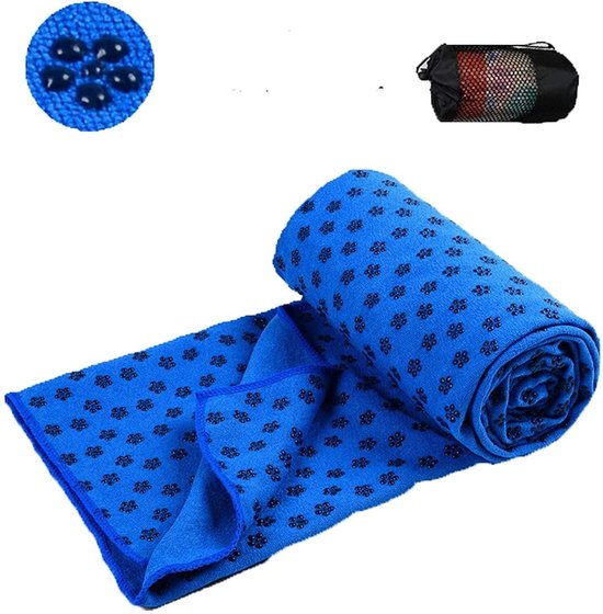 Yoga Mat Cover - Sport Handdoek - Fitness Oefeningen - Antislip - 183 x 63cm - Blauw — afbeelding 2