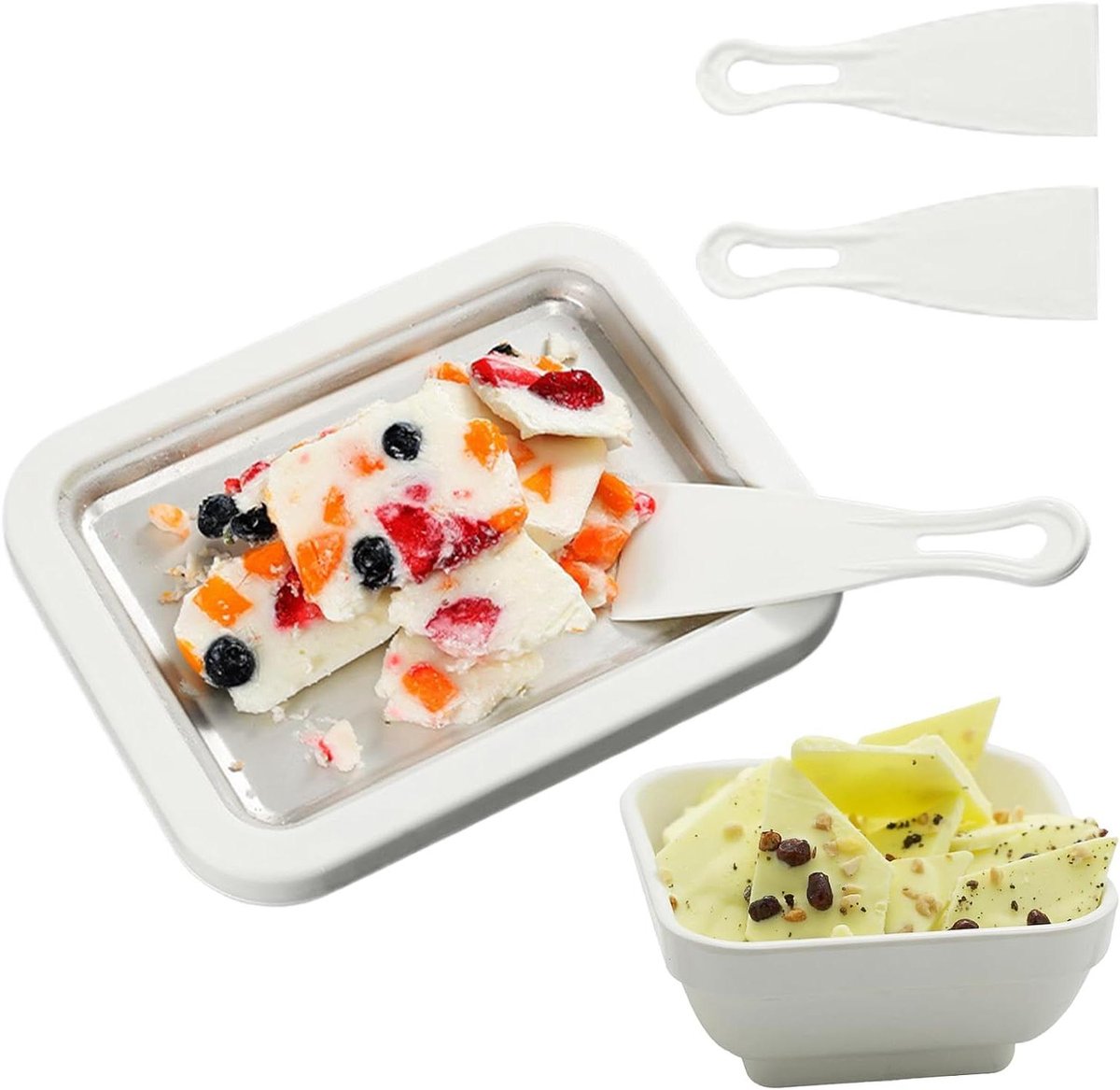 IJsroller Maker - Rolletjes IJs Machine - Desserts Maken - Handmatige Schraper - 8.9x6.9x1.4 inch - Bruinzwart