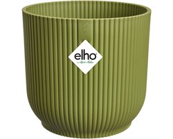 Elho Vibes Fold Rond 22 - Bloempot voor Binnen - 100% Gerecycled Plastic - Ø 22.0 x H 20.2 cm - Varengroen