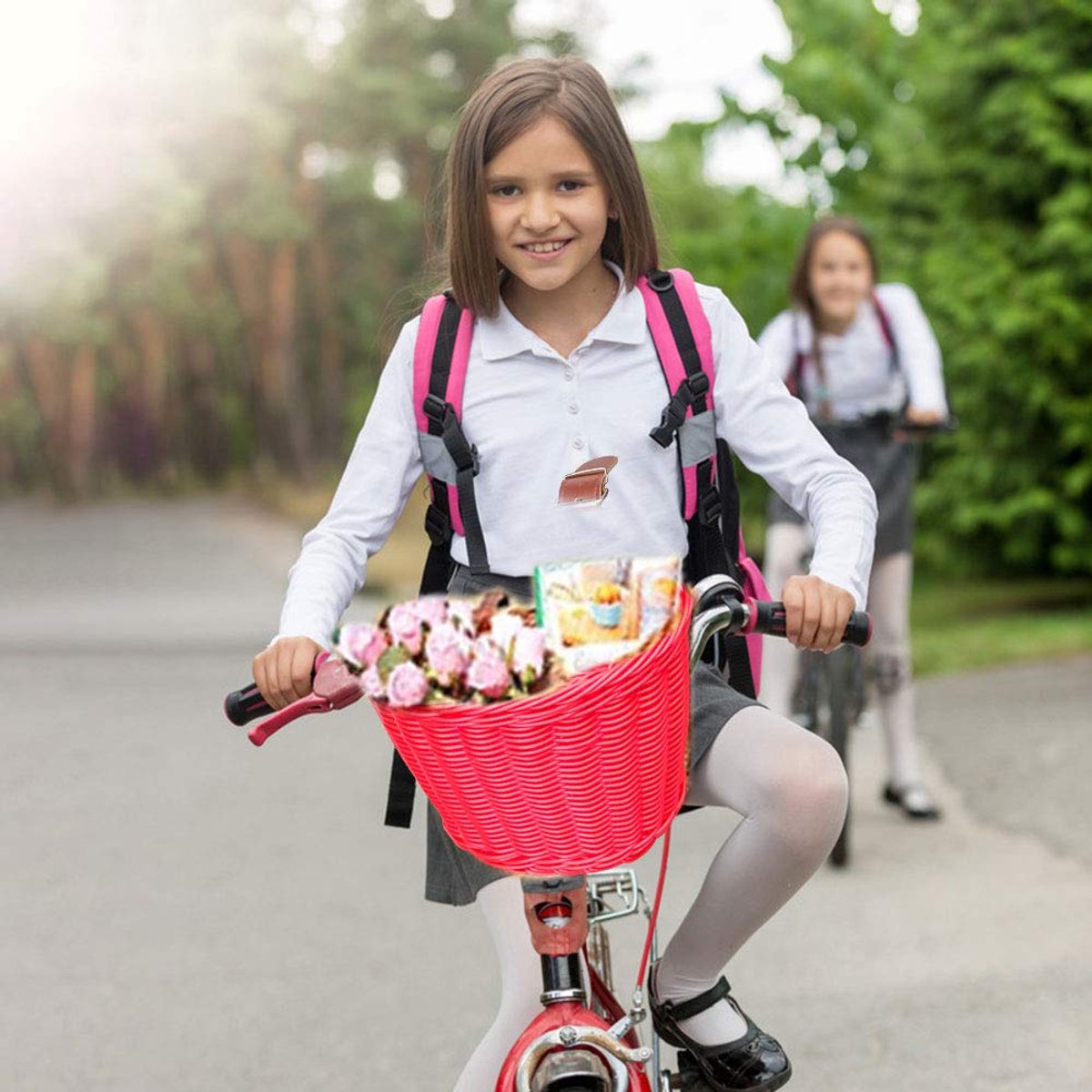 SnelShoppen - Fietsmand Plastic Rotan Mand voor Fietsen en Scooters - Ruime Voortas Mand - Lichtgewicht en Duurzaam - Perfect voor Dagelijkse Boodscha