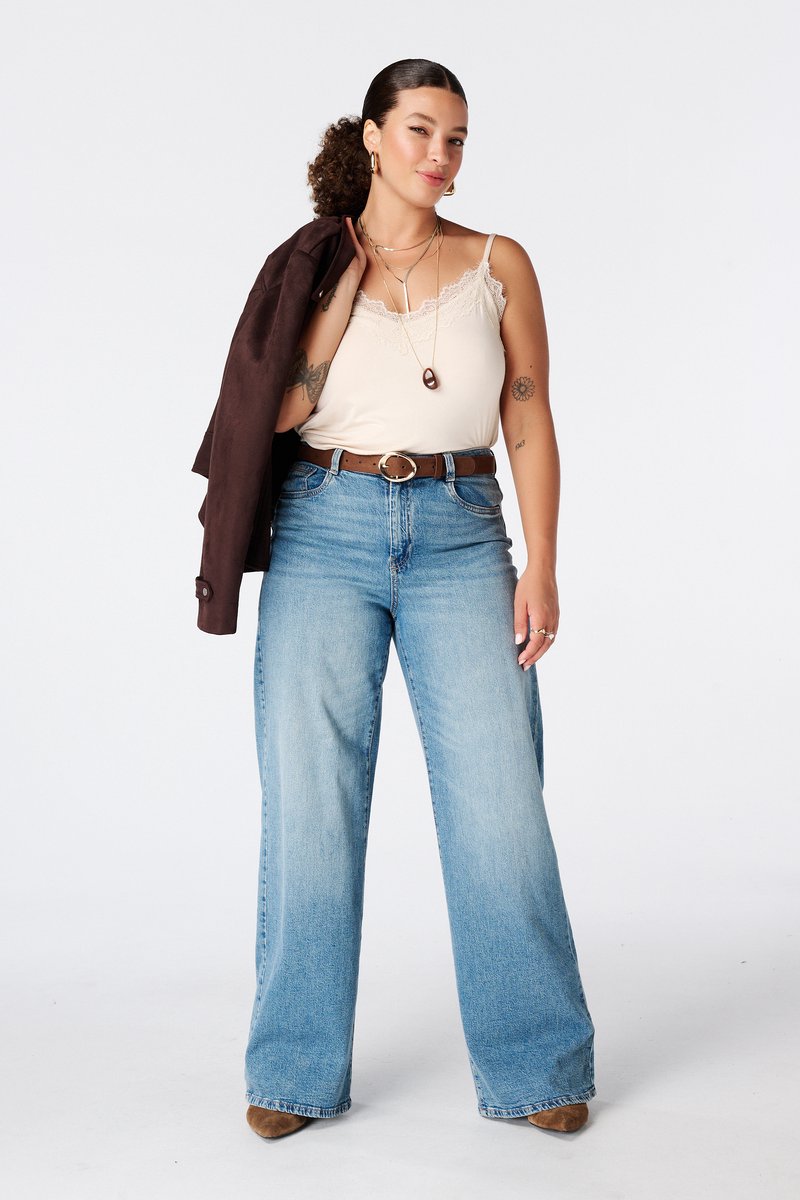 MS Mode Jeans Wide leg jeans met hoge taille