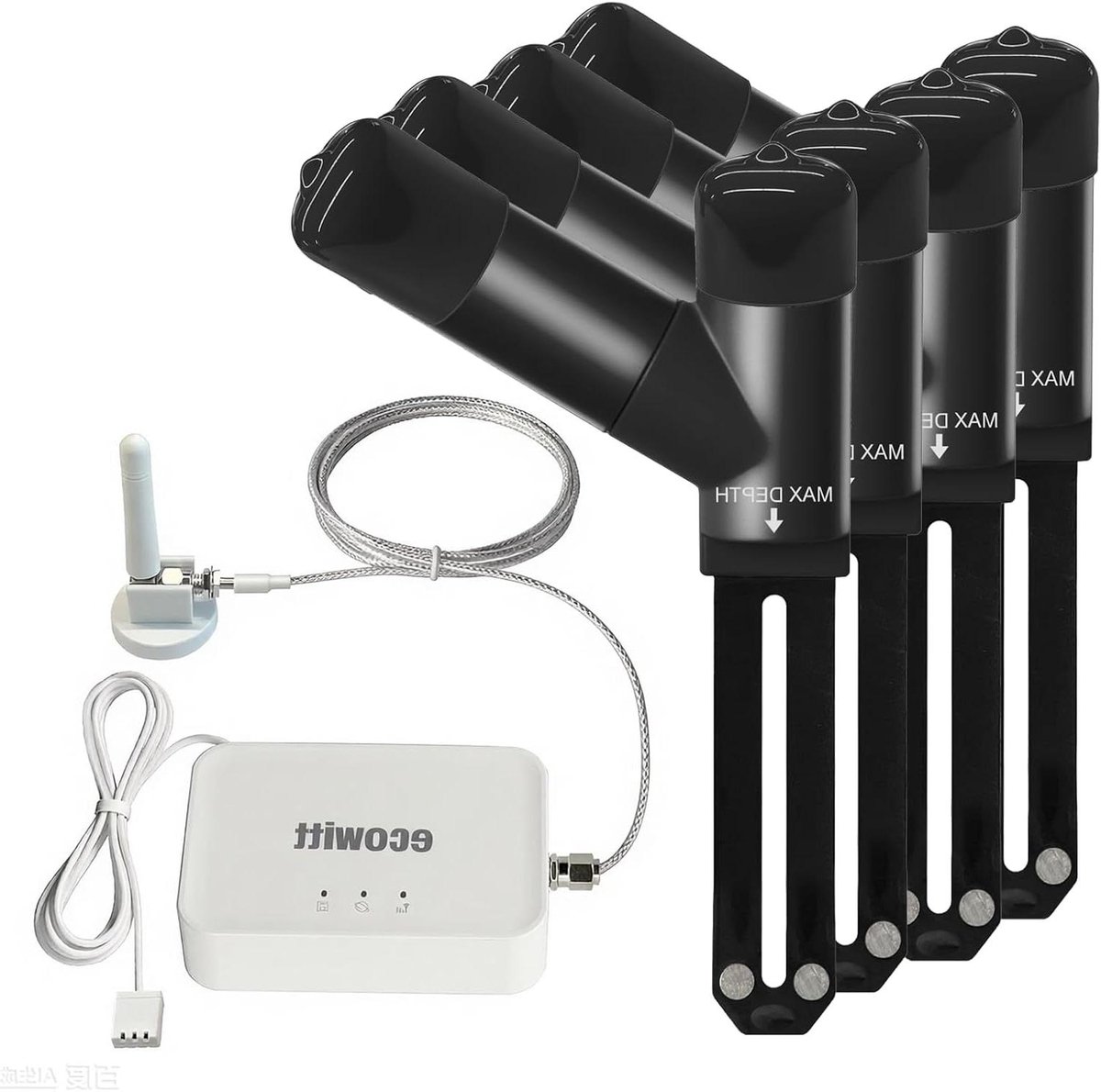 Bodemvocht Sensor Set - EC Bodemtester Vochtigheid - Plantenverzorging Thuiskweker - 3-in-1 Bodem Analyse - 16 Kanalen - Wit