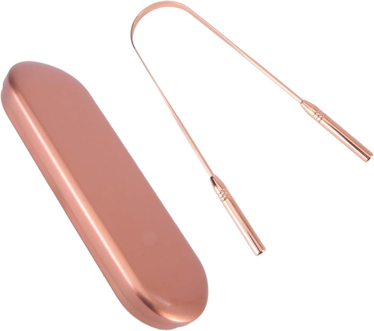 Tong Schraper Kinderen - Tongreiniger Mondhygiëne - Frisse Adem Krijgen - Effectieve Residuen Verwijdering - 12.5 cm - Koperkleurig