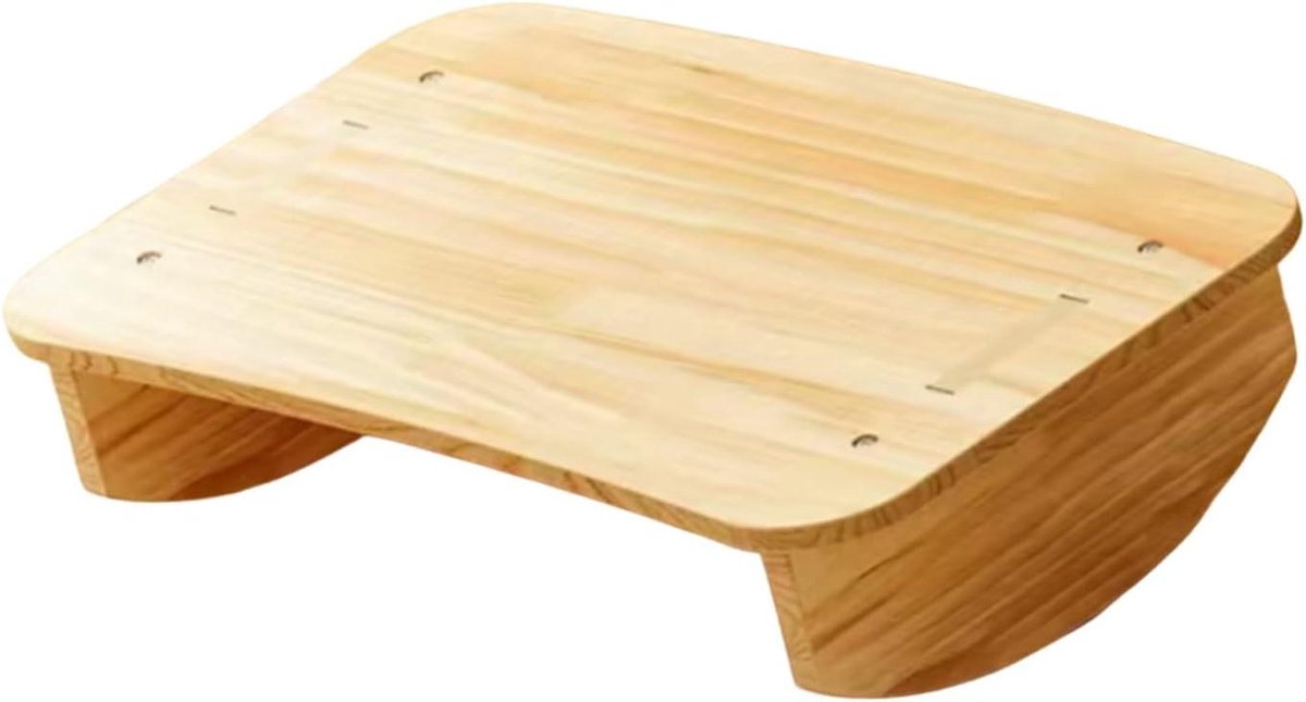 Houten Voetsteun - Voetenbankje Bureau - Houding Verbeteren - 180 Graden Schommelend - 31x22x10cm - Houtkleur