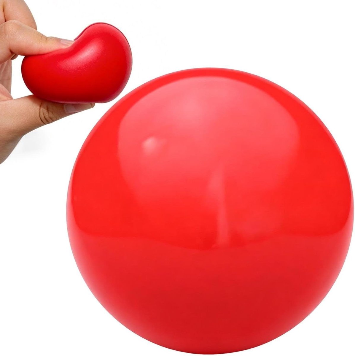 Handknijpbal - Vingerversterker Grip Bal - Stressverlichting - Ergonomisch Ontwerp - 50 mm - Rood