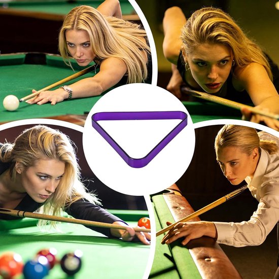 Driehoekig Poolrek - Biljartrek Ballenrek - Biljart Spel Opzetten - Stabiel PVC Ontwerp - 305 x 275 cm - Paars — afbeelding 2