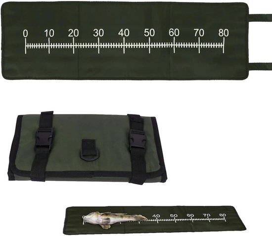 Vismat Onthaakmat - Visgerei Mat - Bescherming Vissen - Met Ingebouwde Schaal - 130x30 cm - Groen — afbeelding 5