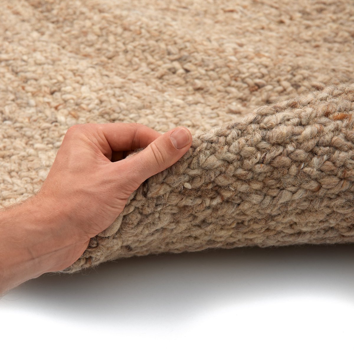 Rond wollen vloerkleed labyrint grijs mix 240 rond (populair) Mrcarpet