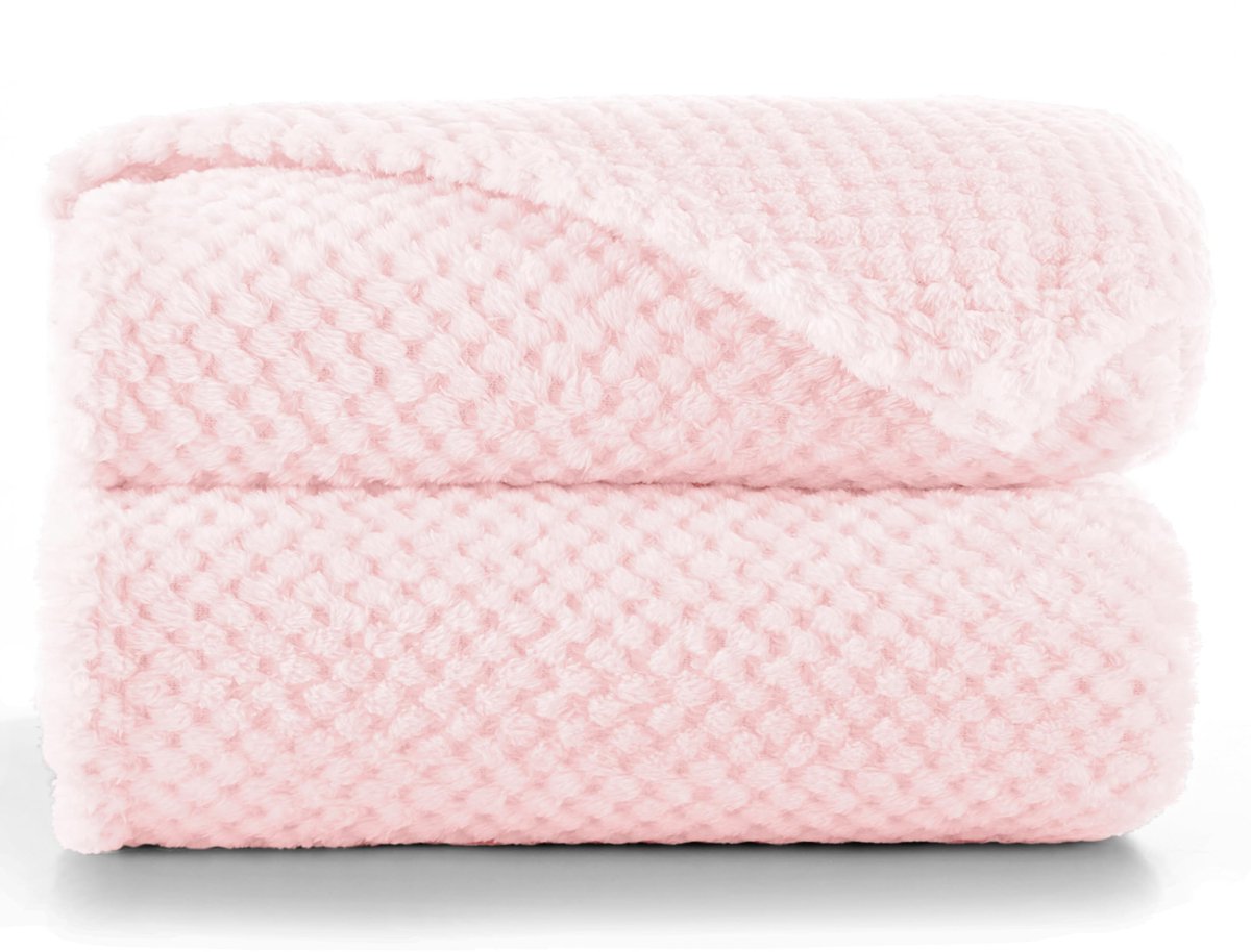 SnelShoppen - DecoKing Henry Knuffeldeken 150x200 cm - Roze Microvezel Woondeken - Zacht Fleece Sprei voor Scandinavische Stijl - Perfect voor Thuis,