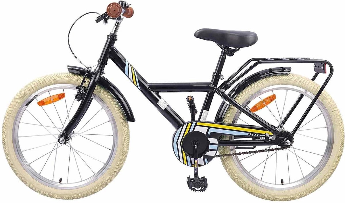 Kinderfiets sfiets sfiets Buitenplezier Verstelbaar stuur zadel 24 inch Zwart