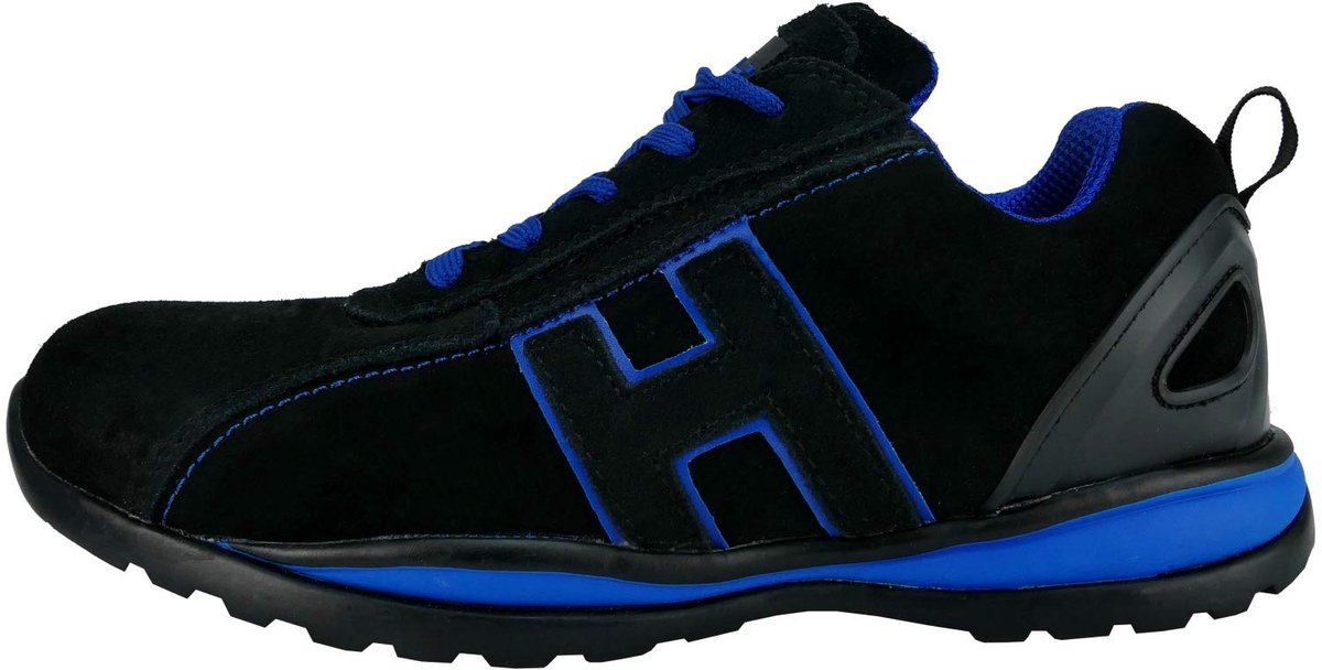 SnelShoppen - REIS Veiligheidsschoenen Voor Mannen en Vrouwen, Zwart-Blauw, Maat 43 EU, Duurzaam en Comfortabel, Ideaal Voor Werk en Vrije Tijd