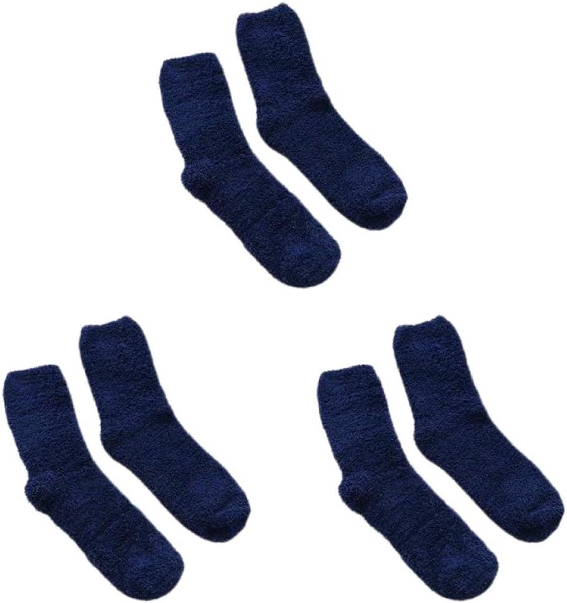 Warme Huissokken - Fleece Sokken - Comfortabel Ontspannen - Zachte Coral Fleece - One Size - Blauw
