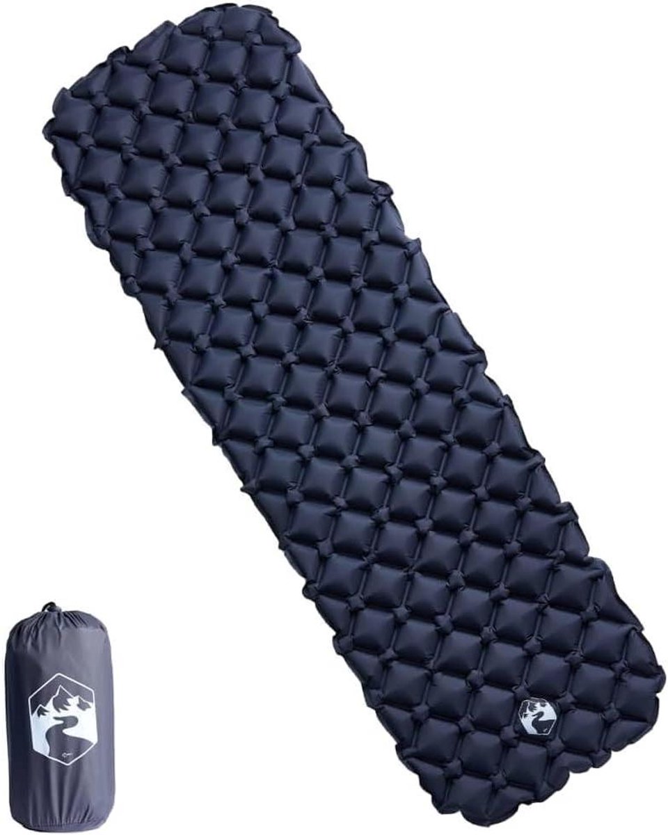 Opblaasbaar campingmatras - Slaapmat kamperen - Outdoor slapen - Comfortabel en waterdicht - 190 x 58 cm - Grijs