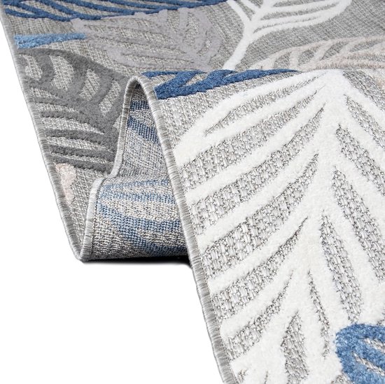 Balkon Tapijt - Buitenkleed Terras - Buiten Leven - Weerbestendig UV-bestendig - 160x230cm - Grijs Blauw — afbeelding 4