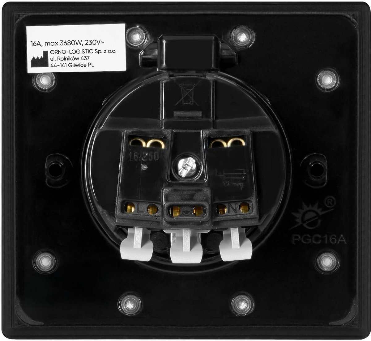 SnelShoppen - Miratic Hermetische Aansluiting Stekkerdoos IP44 - Geaard Stopcontact Type F (Schuko) - Zwart - Voor Tuin, Camping en Buitengebruik