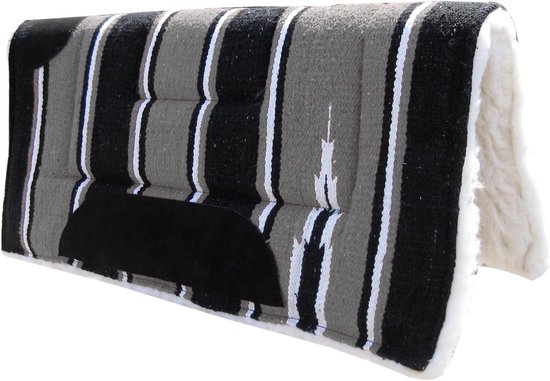 Western Zadeldek - Numnah Pad - Paardrijden Comfort - Schokabsorberende Vulling - 32 x 32 Inch - Grijs Western Zadeldek - Numnah Pad - Paardrijden Comfort - Schokabsorberende Vulling - 32 x 32 Inch - Grijs