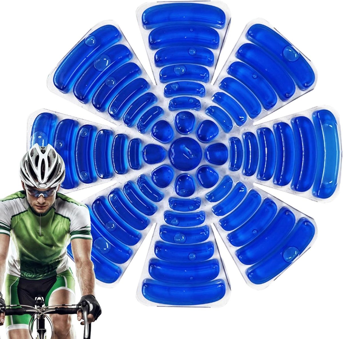 Verkoelende muts - Koelkussen helm - Outdoor activiteiten - Herbruikbaar ijsvulling - 25 x 25 cm - Blauw