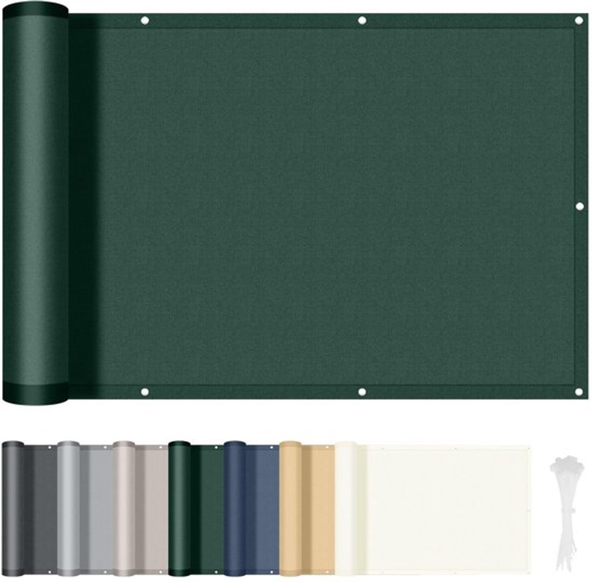 Balkonscherm 100x600 cm - Waterdicht - Windbestendig - UV-Werend - Privacy Scherm - Makkelijk te Monteren - Privacydoek