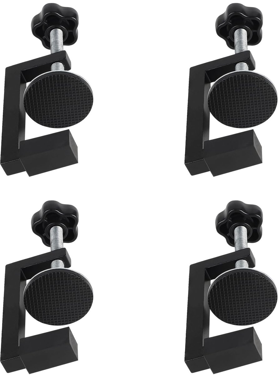SnelShoppen - 4 stuks C-klemmen 8-54 mm roestvrij staal met antislip rubberen pad, verstelbare tafelklem voor houtbewerking, lassen, timmerwerk en mee