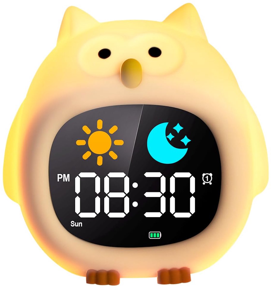 SnelShoppen - HOTUT Digitale Wekker Kinderen, Kinderwekker Slaaptrainer met Snooze-Functie, Wekker Met Licht en 6 Natuurlijk Geluiden, Zonsopgang Wekk