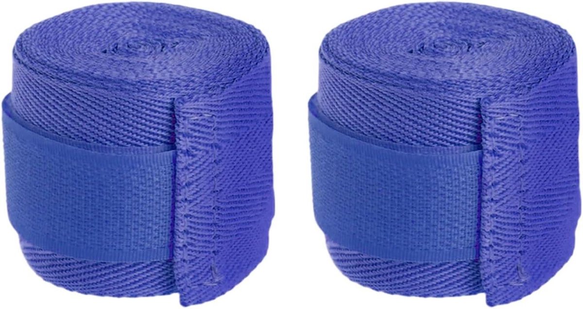 Boksen Hand Wraps - Pols Banden - Vechtsport Training - Zachte Compressie - Standaard Maat - Blauw