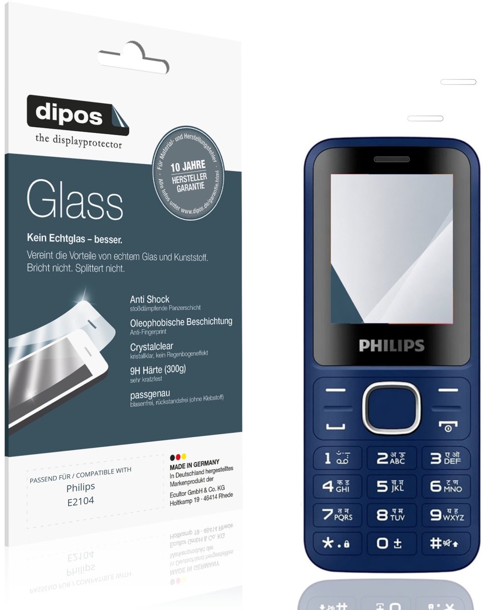 dipos – 2x Pantserfolie geschikt voor Philips E2104 | 9H Screenprotector