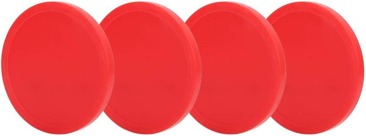 Air Hockey Pucks - Mini Hockey Schijven - Tafelspel Accessoires - Slijtvast Kunststof - 82 mm - Rood