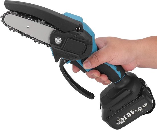 Elektrische Mini Kettingzaag - Handsnoeischaar Tuin - Snel Tuinonderhoud - Lichtgewicht Ergonomisch - 34x16x12 cm - Grijs — afbeelding 4