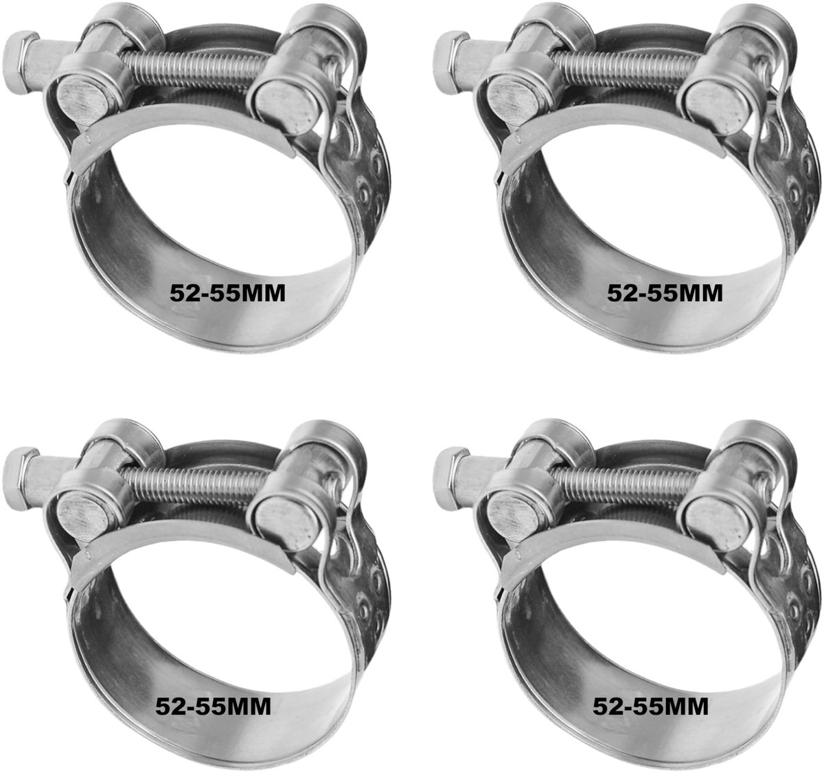 Dailygoods - T-bout Slangklemmen Set van 4 Stuks 52-55MM - Duurzame Uitlaatklemmen