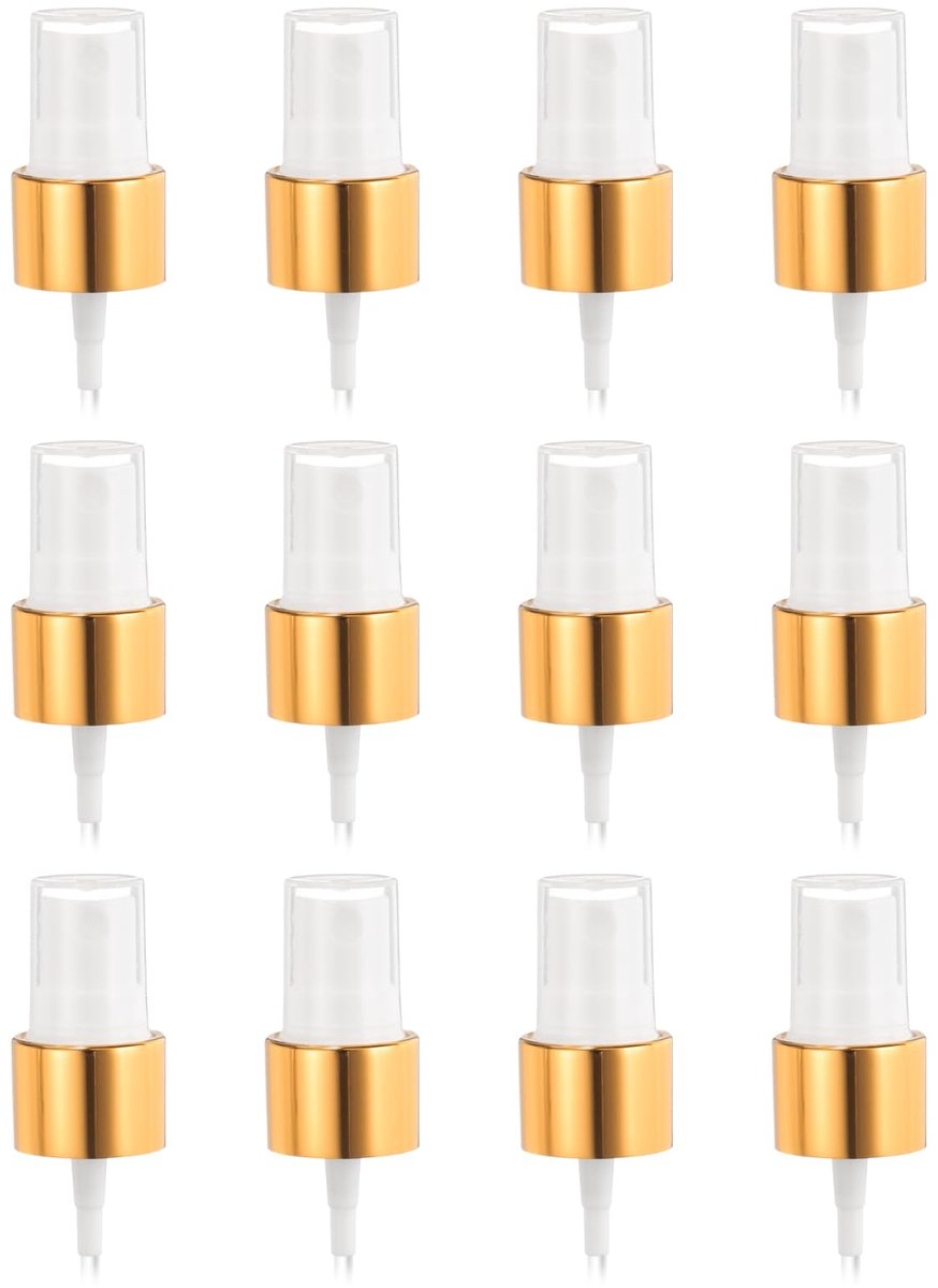 Dailygoods - 12 Stuks Goud-Witte Sproeikoppen - Fijne Verstuiver voor Diverse Toepassingen
