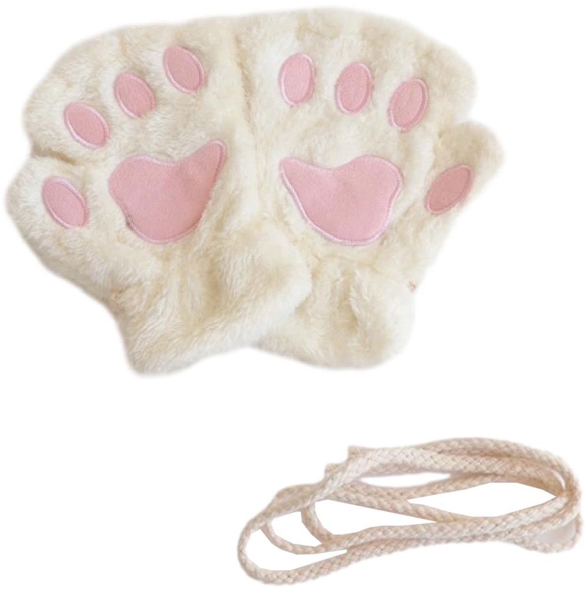 Dailygoods - 1 Paar Kattenklauwen Half Vingerhandschoenen voor Vrouwen - Schattige Pluche Kattenpoot Handschoenen