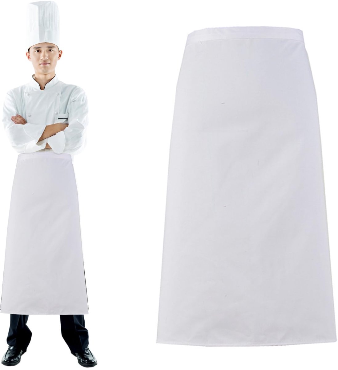 Dailygoods - 2 Stuks Kookschort voor Restaurant - Half Keukenschort met Zakken