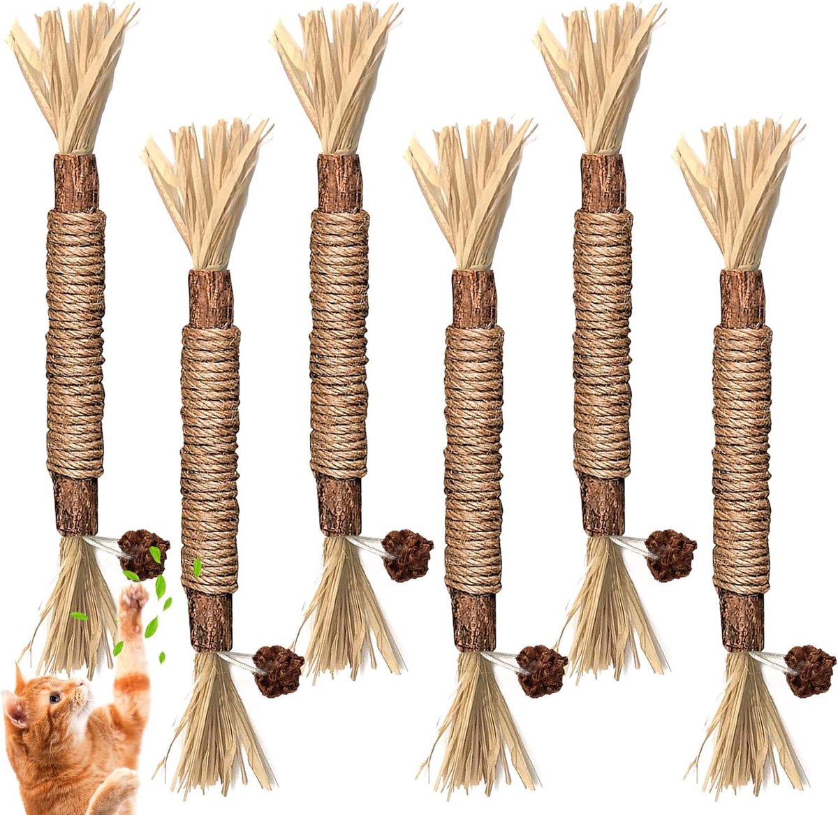 Dailygoods - Matatabi Silvervine Kauwsnoepjes voor Katten - 6 Stuks