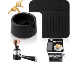 Dailygoods- Tampstation met Siliconen Bovenmat - Zeefhouder - Espresso Accessoires - Stabiliteit - Bescherming tegen Krassen - Perfect Compatibel met Ninja ES601EU/ES701EU