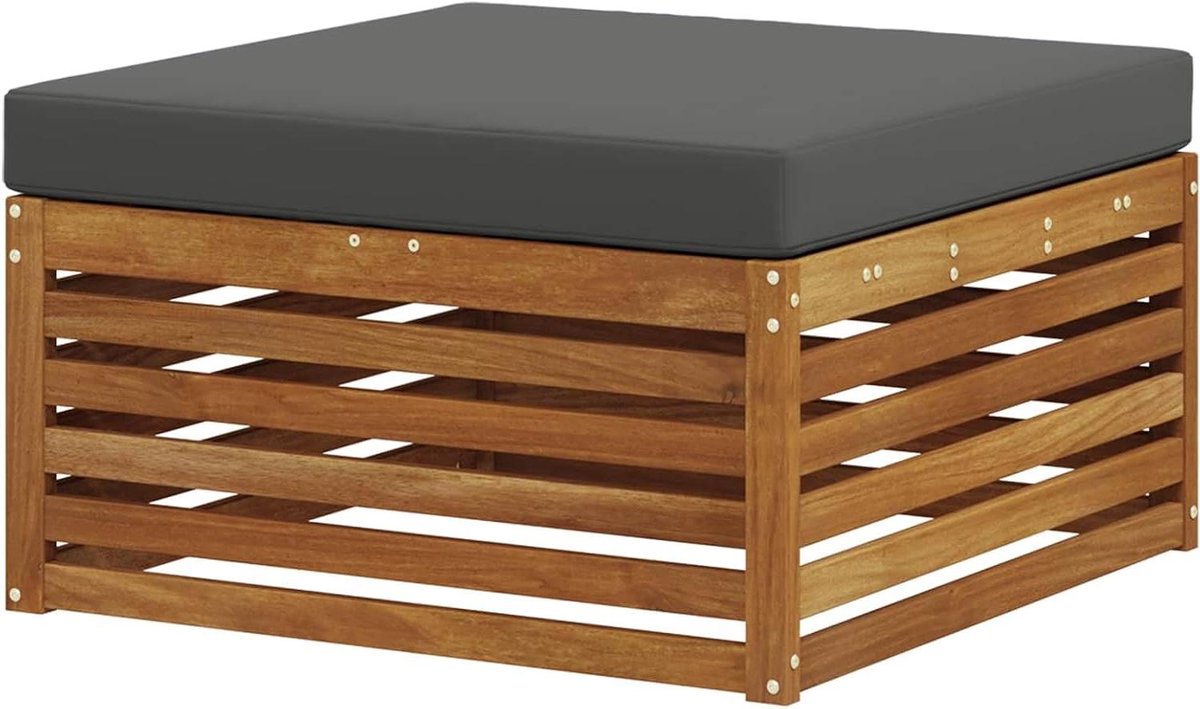 Voetensteun Tuin - Hocker Kruk - Buiten Ontspannen - Massief Acaciahout - 79 x 79 x 37 cm - Bruin