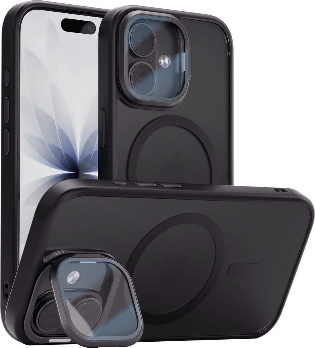 Reovo GuardCore Hoesje Geschikt voor iPhone 17 - Geschikt voor MagSafe - Zwart