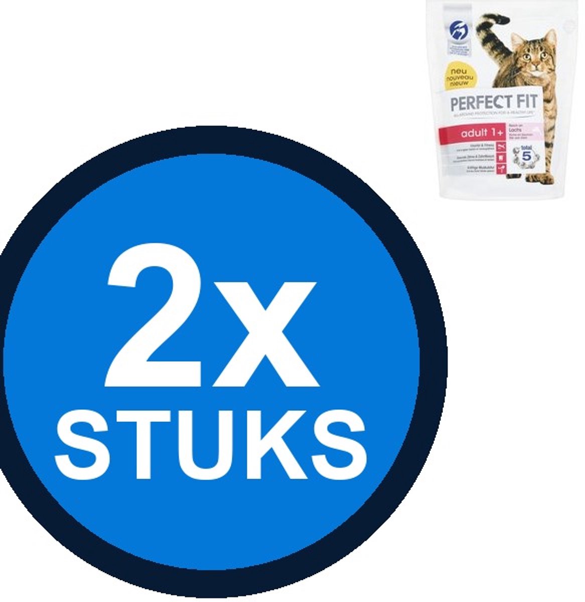 2x Perfect Fit - Adult 1+ Droogvoer Zalm - Kattenvoer - 750g