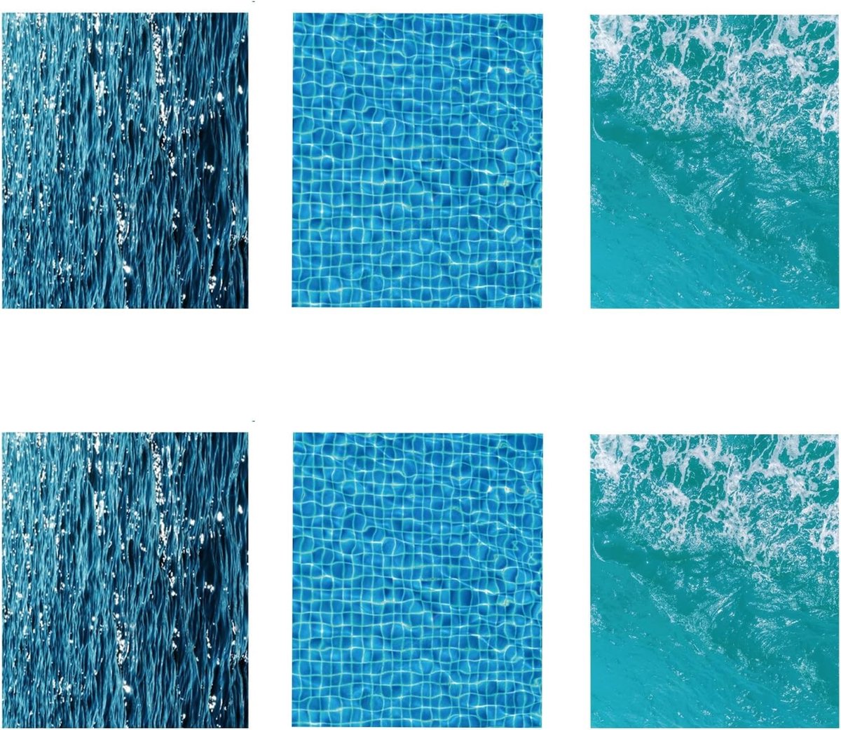 Set van 6 Golfvormige Waterbladeren Stickers voor Micro Landschappen en Zandkommen - Decoratieve Water Wave Modellen