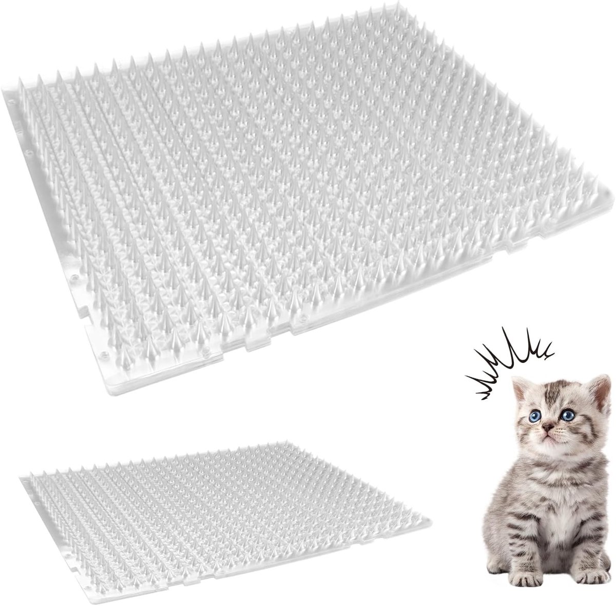 Effectieve anti-kattenverjager voor binnen en buiten - Kattenwerende mat voor tuin, bloemperken en balkonhellingen zonder schade