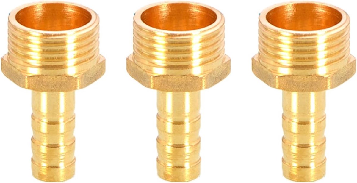 3PCS Messing Barbed Wire Slangfitting Koppeling Connector 10mm naar 1/2" Mannelijke BSP Slangadapter voor Tuin en Waterleidingen