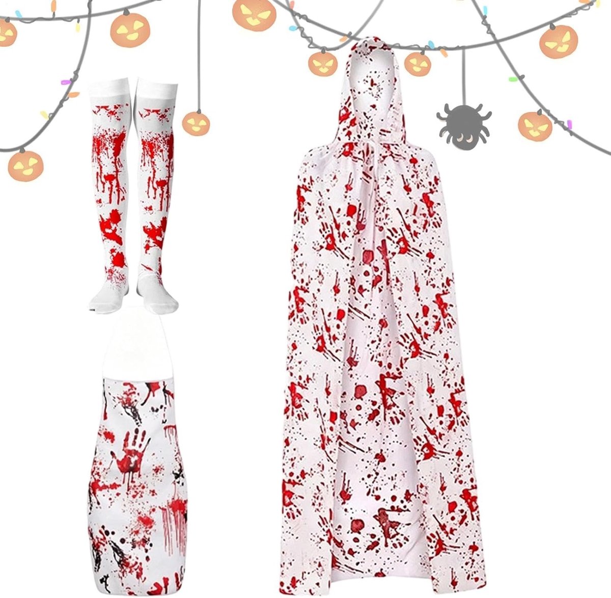 Halloween Kostuum - Halloween - Halloween Cape Mante - Verkleedkleren - Halloween Kostuum Volwassenen Carnaval - Voor Stretch & Ondoorzichtig | Carnaval, Themafeest & Halloween - Unisex - One Size