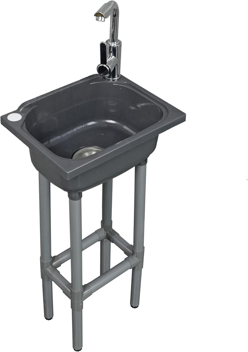 Enkele kom, keukenspoelbak voor wandmontage 15,1 x 11,2 inch met 1,25 inch kraangat, kunststof spoelbakken voor thuis, restaurant, slaapzaal, garage, badkamer, wasruimte