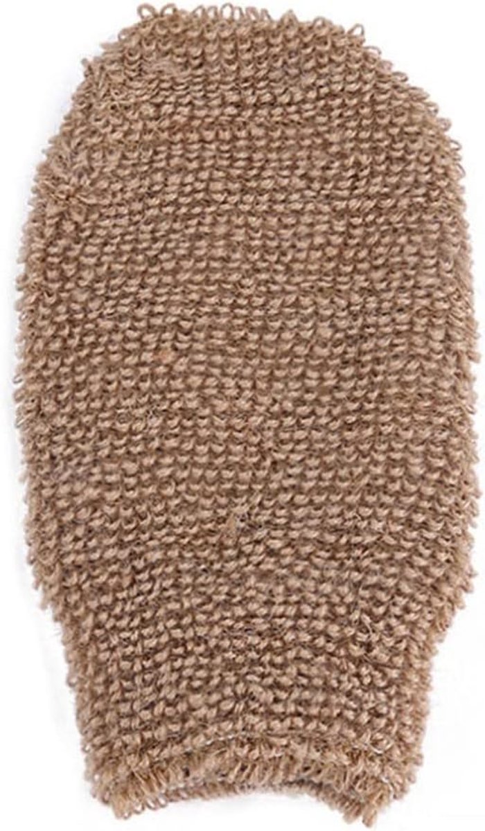 1 stuks baddouchehandschoenen, body peelinghandschoenen, scrubhandschoen, katoenen scrubhandschoen, dubbelzijdige douchehandschoenen, linnen, massagehandschoen voor lichaamswas, milieuvriendelijke peelinggereedschappen